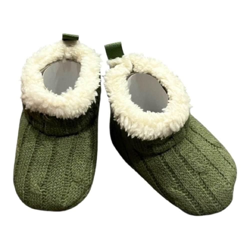 Baby Gap CashSoft Cozy Sweater Booties, Green Knit, NEW